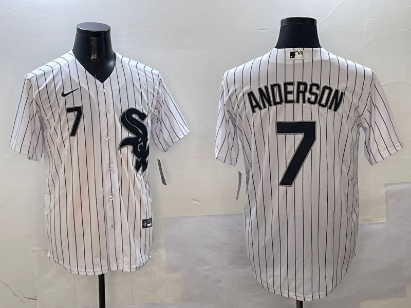 Men Chicago White Sox #7 Anderson White Stripe Game 2025 Nike MLB Jersey style 6->chicago white sox->MLB Jersey